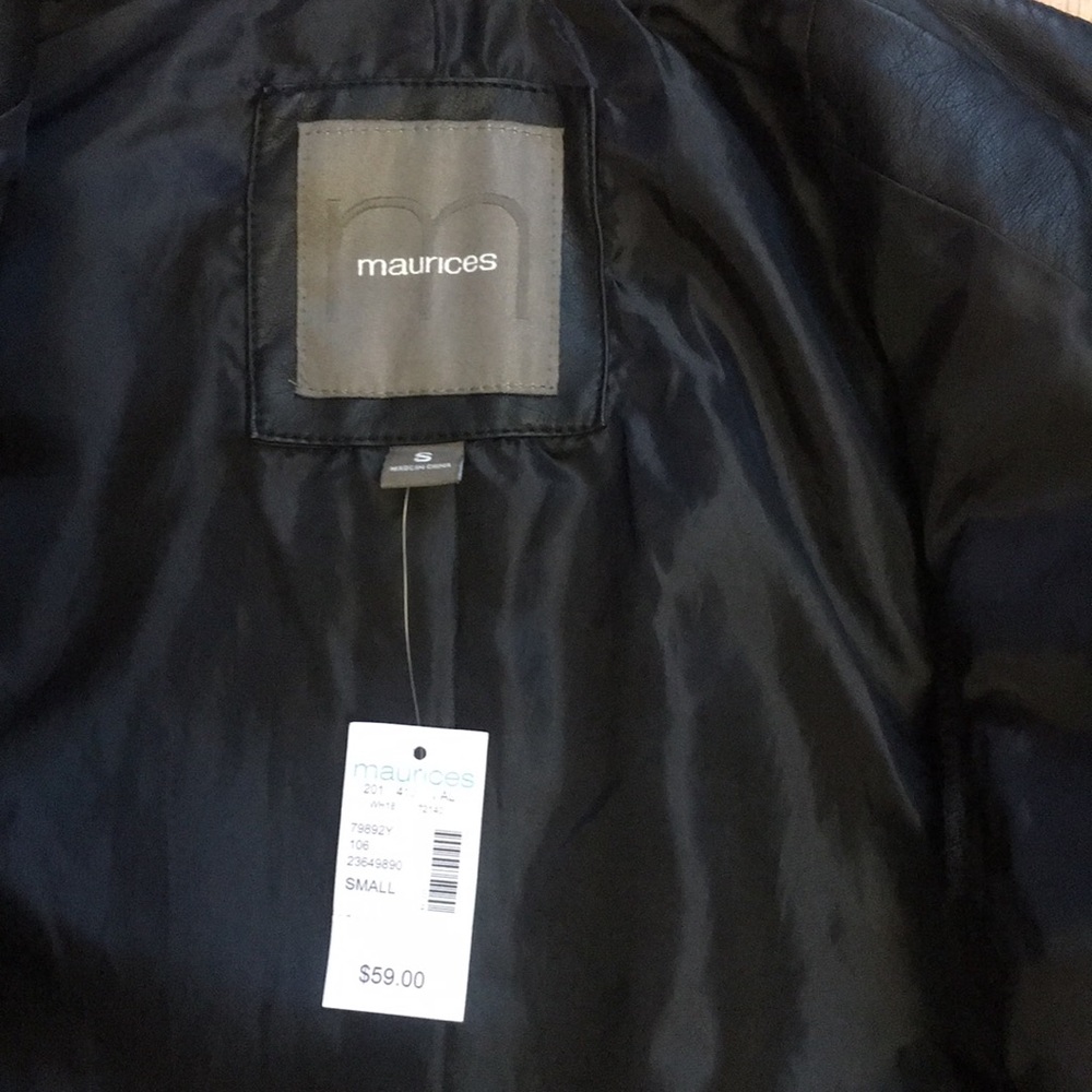 Ladies black leather jacket